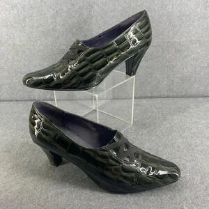 Portia TLC Forest Green Crocodile Pattern Heels